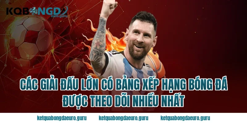 Các Giải Đấu Lớn Có Bảng Xếp Hạng Bóng Đá Được Theo Dõi Nhiều Nhất